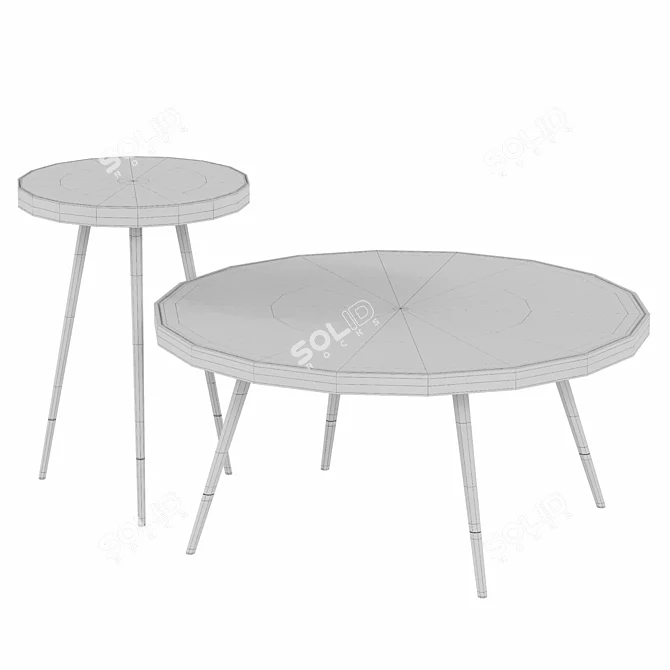Elegant Marble Band Table 3D model image 2