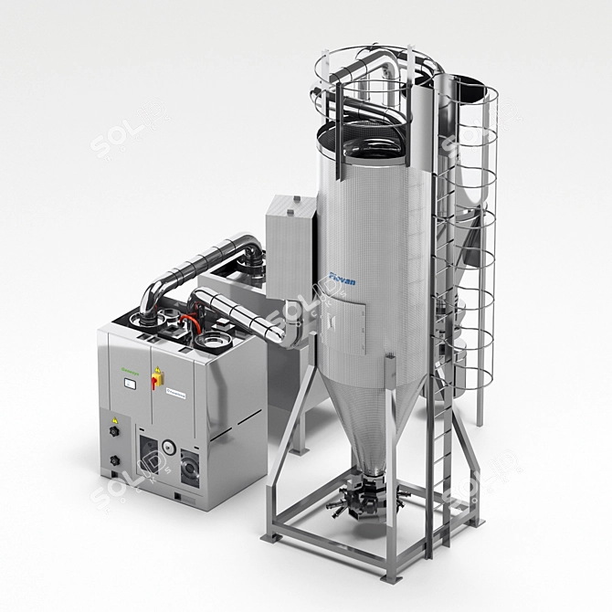  Efficient Drying Hopper Machine 3D model image 4