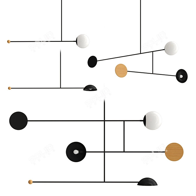 Modern Designer Lamp Collection 3D model image 1