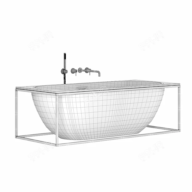 Luxury Freestanding Stone Bath 1700MM 3D model image 5