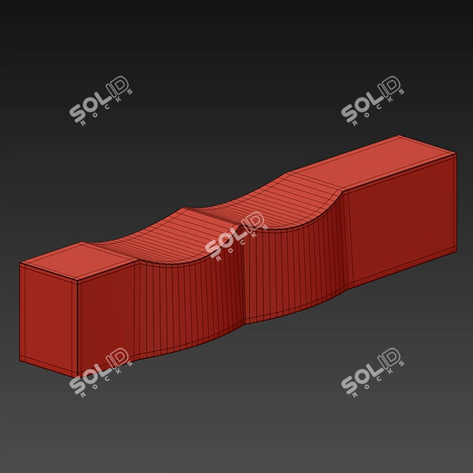 Italian Double Dip Bench 3D model image 2