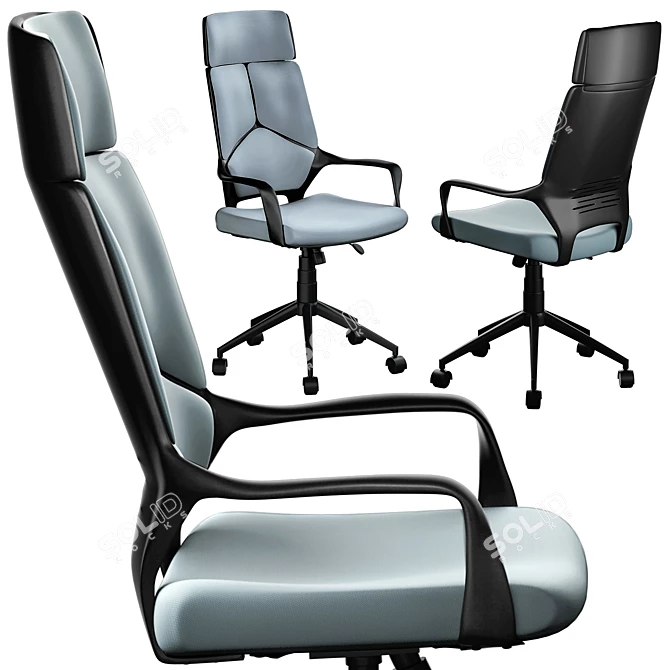 Elegant High-Back Office Chair 3D model image 2