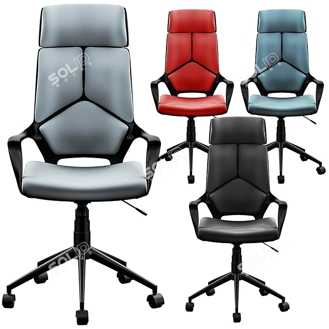 Elegant High-Back Office Chair 3D model image 3