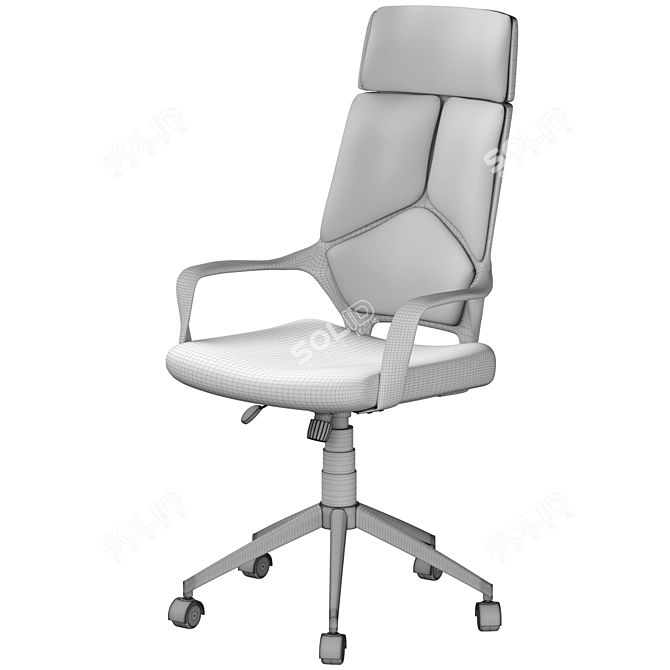 Elegant High-Back Office Chair 3D model image 6