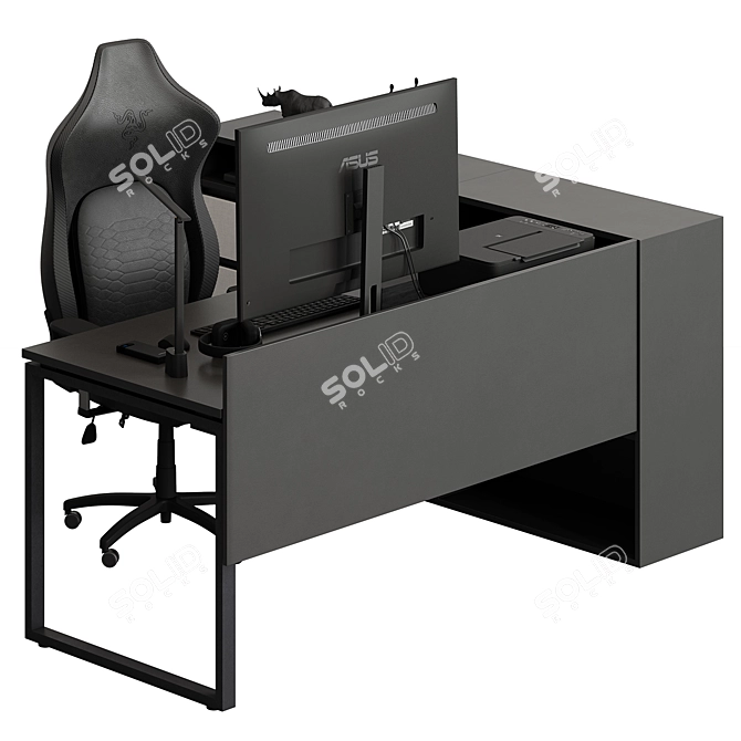 Workstation Essentials Set: Office Desk 3D model image 2