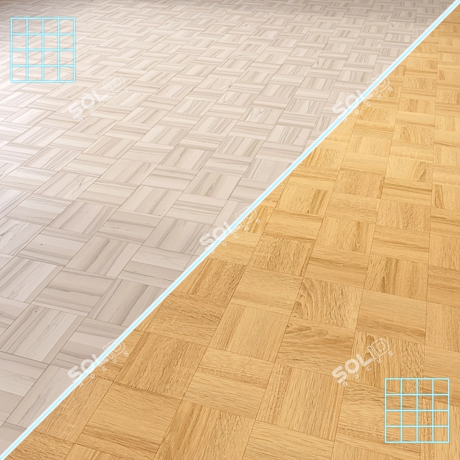 Modular Wood Floor 3D Model 3D model image 1