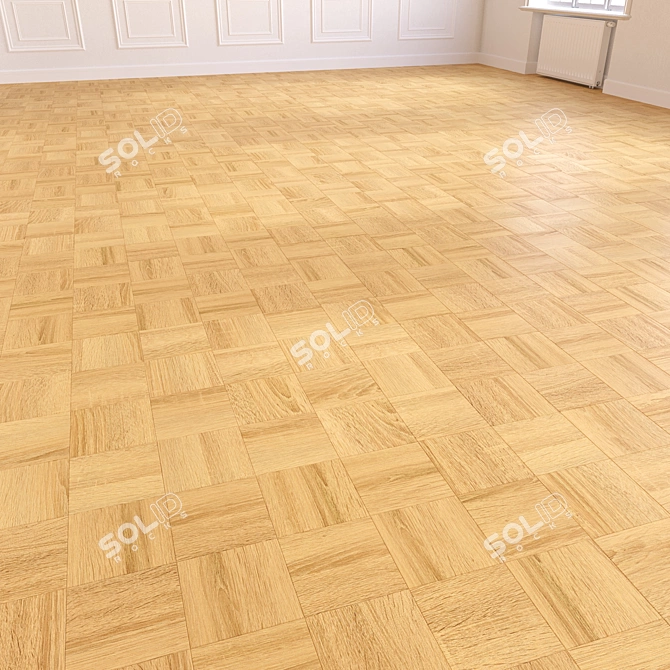 Modular Wood Floor 3D Model 3D model image 3