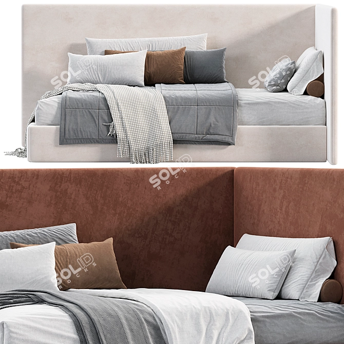 Modern Woodnotes Corner Bed 3D model image 3