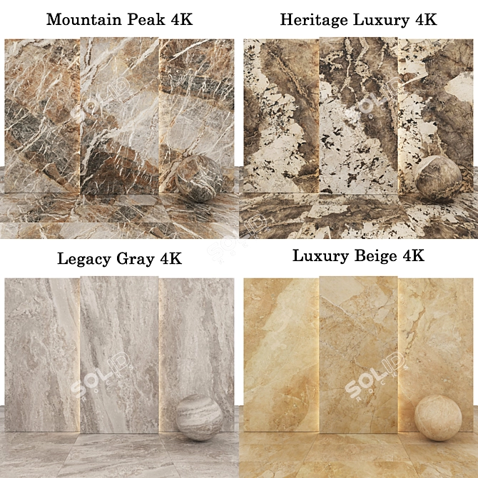 Luxury Marble Textures Collection 3D model image 2