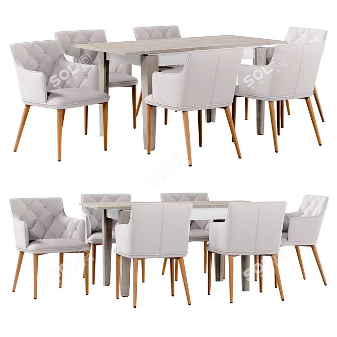 Modern Dining Set Bundle Stan and Carl 3D model image 1