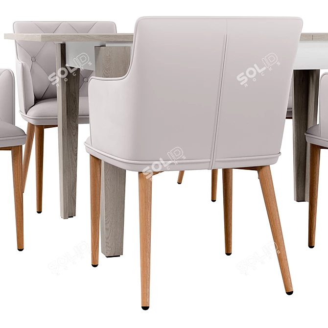 Modern Dining Set Bundle Stan and Carl 3D model image 4