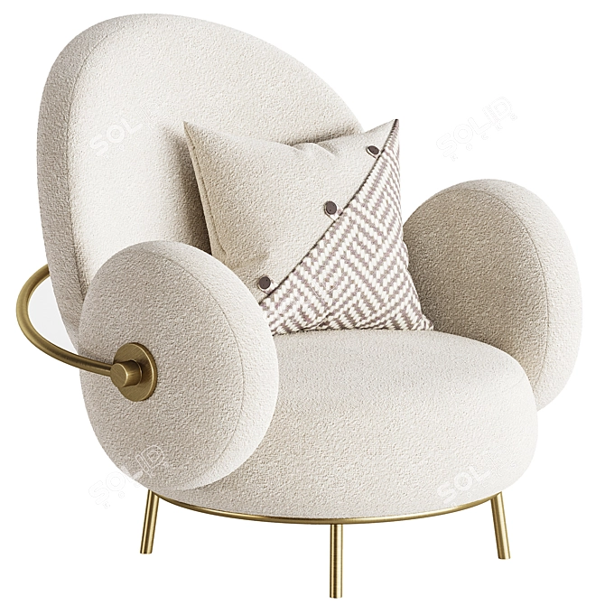 Modern SHELL Armchair 3D Model 3D model image 1