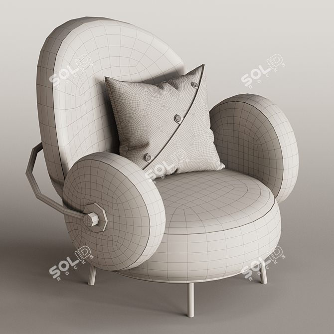 Modern SHELL Armchair 3D Model 3D model image 4