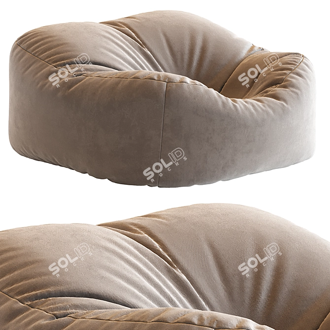 Mid-Century Modern Bean Bag N_1 3D model image 4