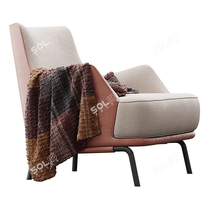 Contemporary Modern Bea_Low Chair 3D model image 7