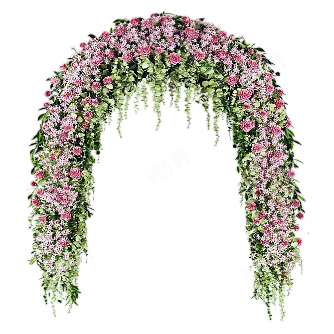 Elegant Wedding Arch Structure 3D model image 1