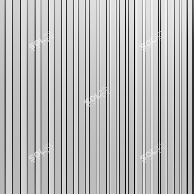 Brass-Trimmed Wood Wall Panels 3D model image 6