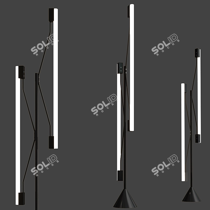 SLEEK TUBULAR FLOOR LAMP 3D model image 2