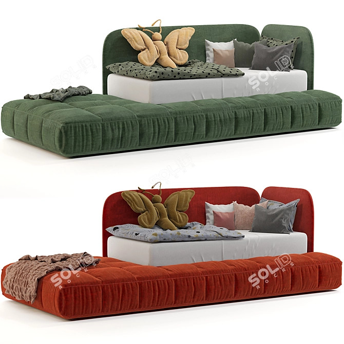 Contemporary Children's Sofa Bed 3D model image 1