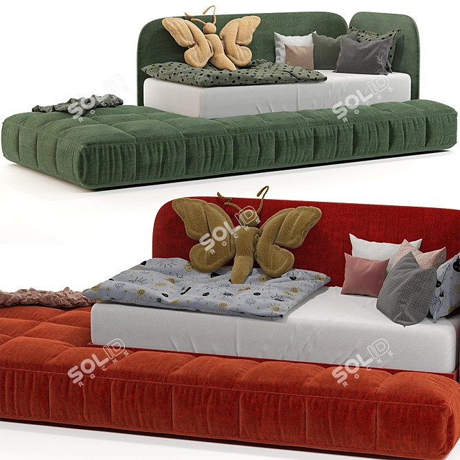 Contemporary Children's Sofa Bed 3D model image 3