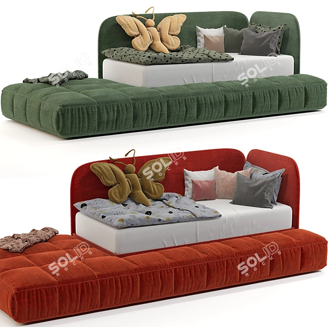 Contemporary Children's Sofa Bed 3D model image 4