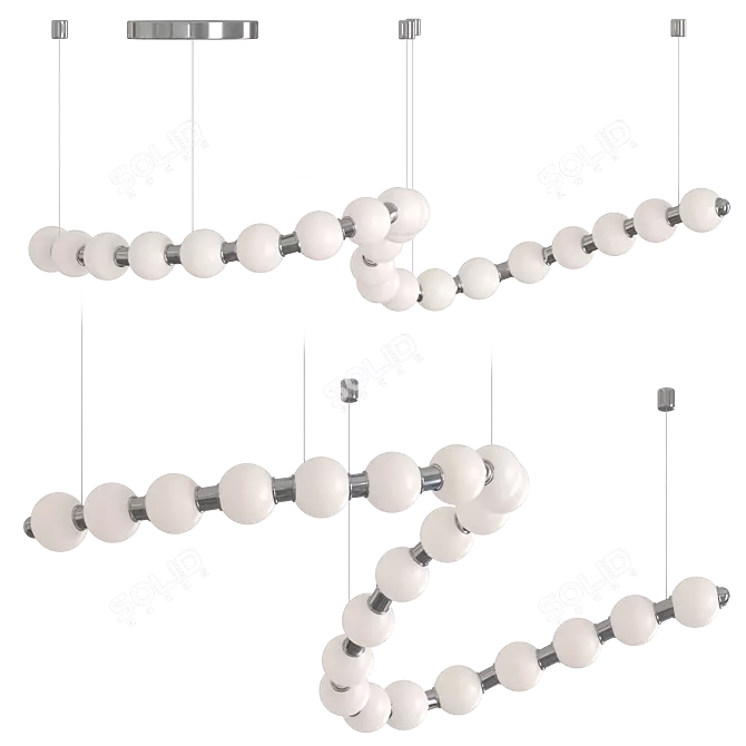 Modern LED Chandelier Light Fixture 3D model image 1
