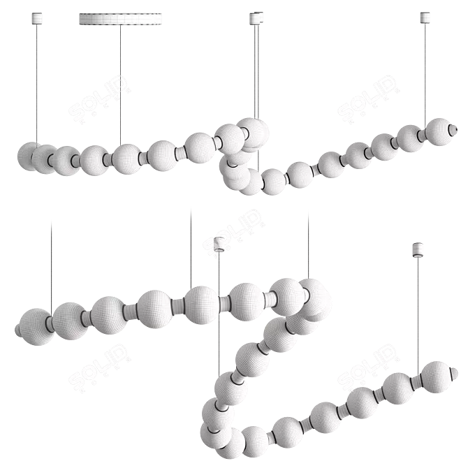 Modern LED Chandelier Light Fixture 3D model image 2