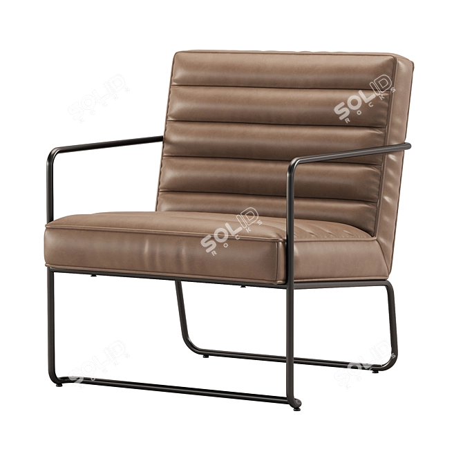 Modern Industrial Metal Accent Chair 3D model image 1