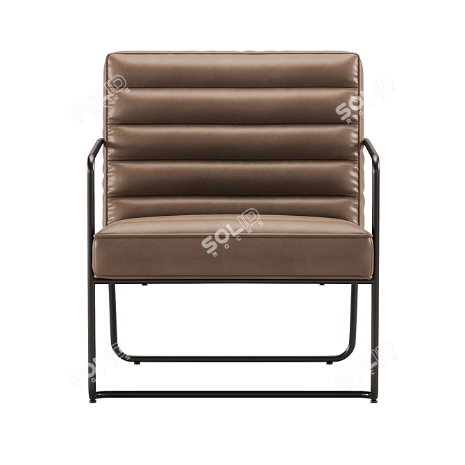 Modern Industrial Metal Accent Chair 3D model image 2