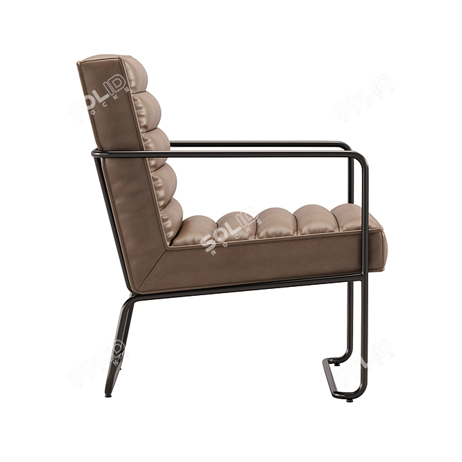 Modern Industrial Metal Accent Chair 3D model image 3