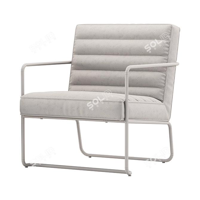 Modern Industrial Metal Accent Chair 3D model image 5