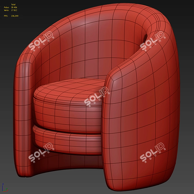 Modern Fernie Barrel Chair Seat 3D model image 3