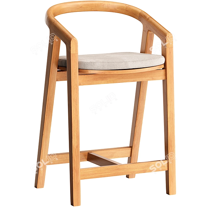 Ergo Bar Stool with Armrests 3D model image 1