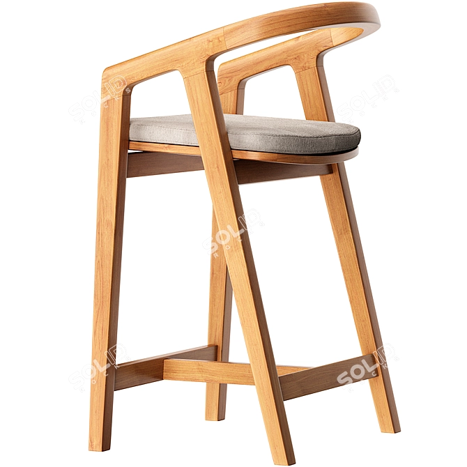 Ergo Bar Stool with Armrests 3D model image 5