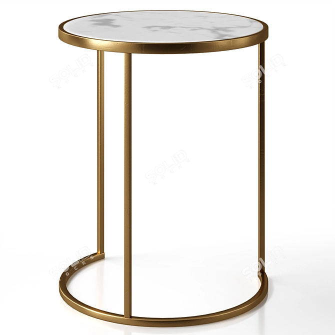 Marble Interior Side Table 40cm 3D model image 1