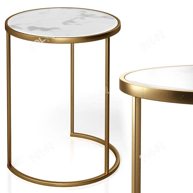 Marble Interior Side Table 40cm 3D model image 3