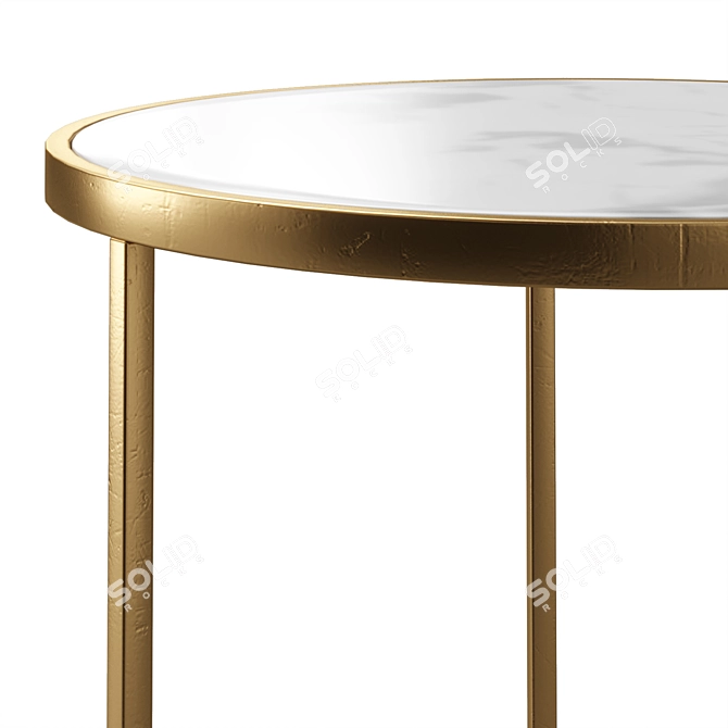 Marble Interior Side Table 40cm 3D model image 4