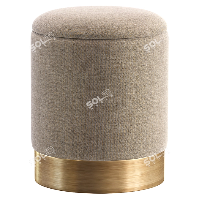 Modern Oslo Pouffe Set, Elegant 3D model image 2