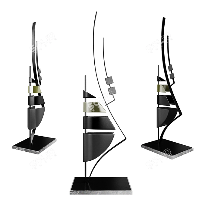 Modern Quadro Statuette Decor Piece 3D model image 1