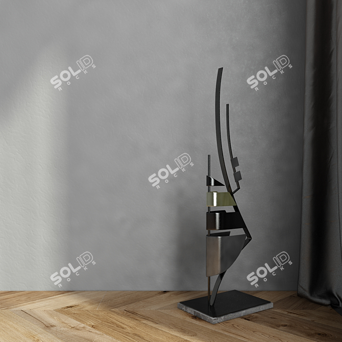 Modern Quadro Statuette Decor Piece 3D model image 2