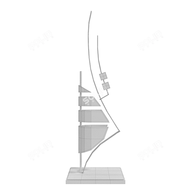 Modern Quadro Statuette Decor Piece 3D model image 3