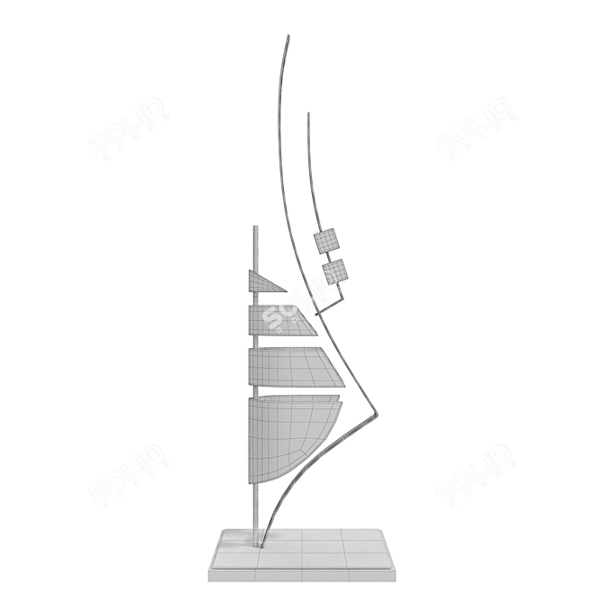 Modern Quadro Statuette Decor Piece 3D model image 4