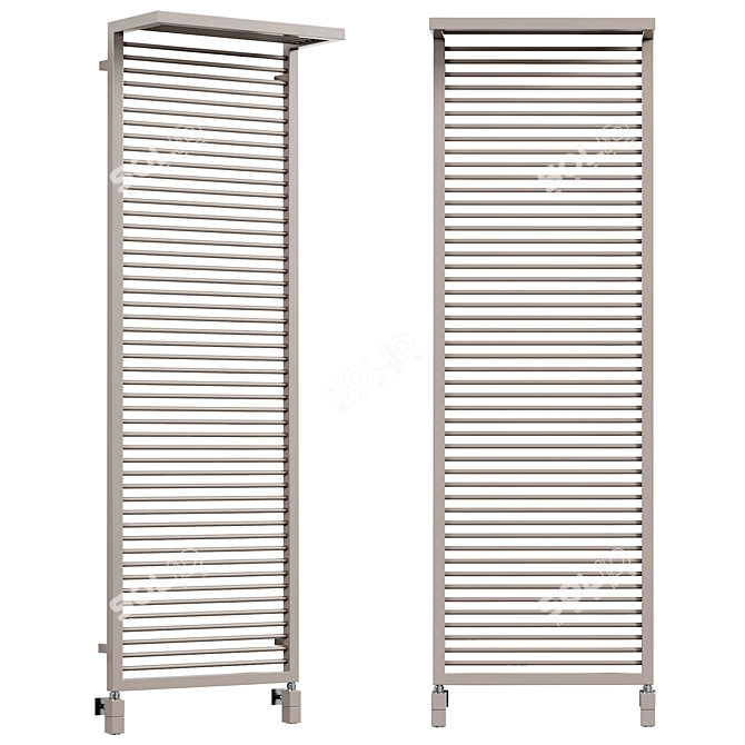 Modern Steel Wall Mounted Towel Warmer 3D model image 1