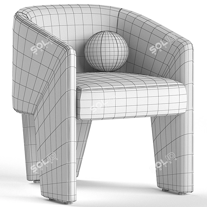 Elegant Fae Dining Chair Artistry 3D model image 6