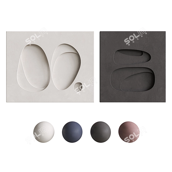 3DArt Relief2 Spatialism Wall Panel 3D model image 3