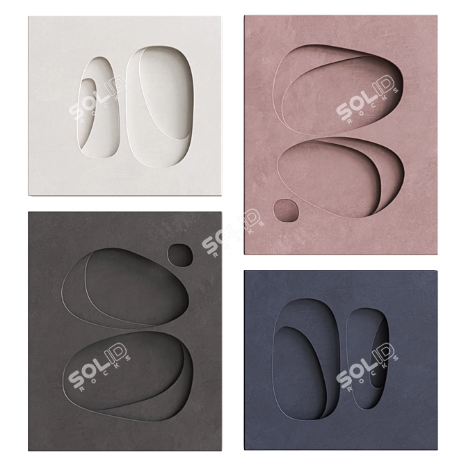 3DArt Relief2 Spatialism Wall Panel 3D model image 6