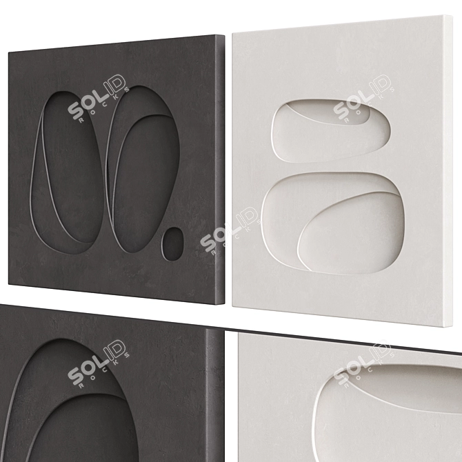 3DArt Relief2 Spatialism Wall Panel 3D model image 7