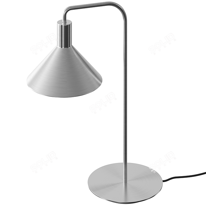 Title: Modern Solo Nickel Table Lamp 3D model image 1