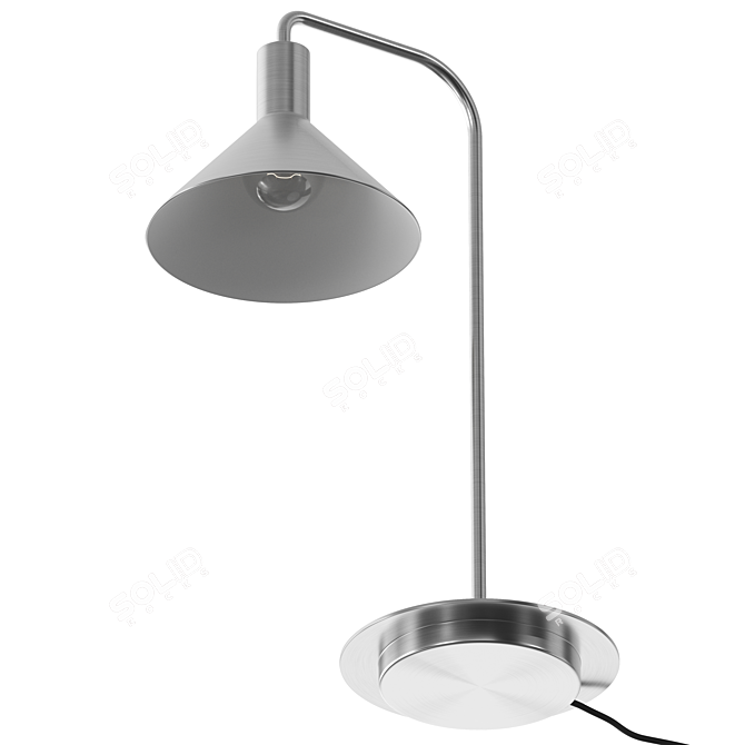 Title: Modern Solo Nickel Table Lamp 3D model image 2