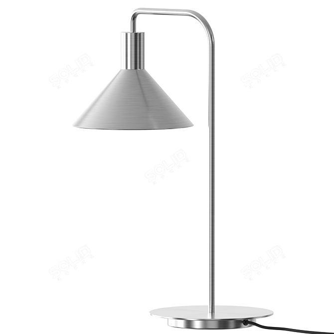 Title: Modern Solo Nickel Table Lamp 3D model image 3